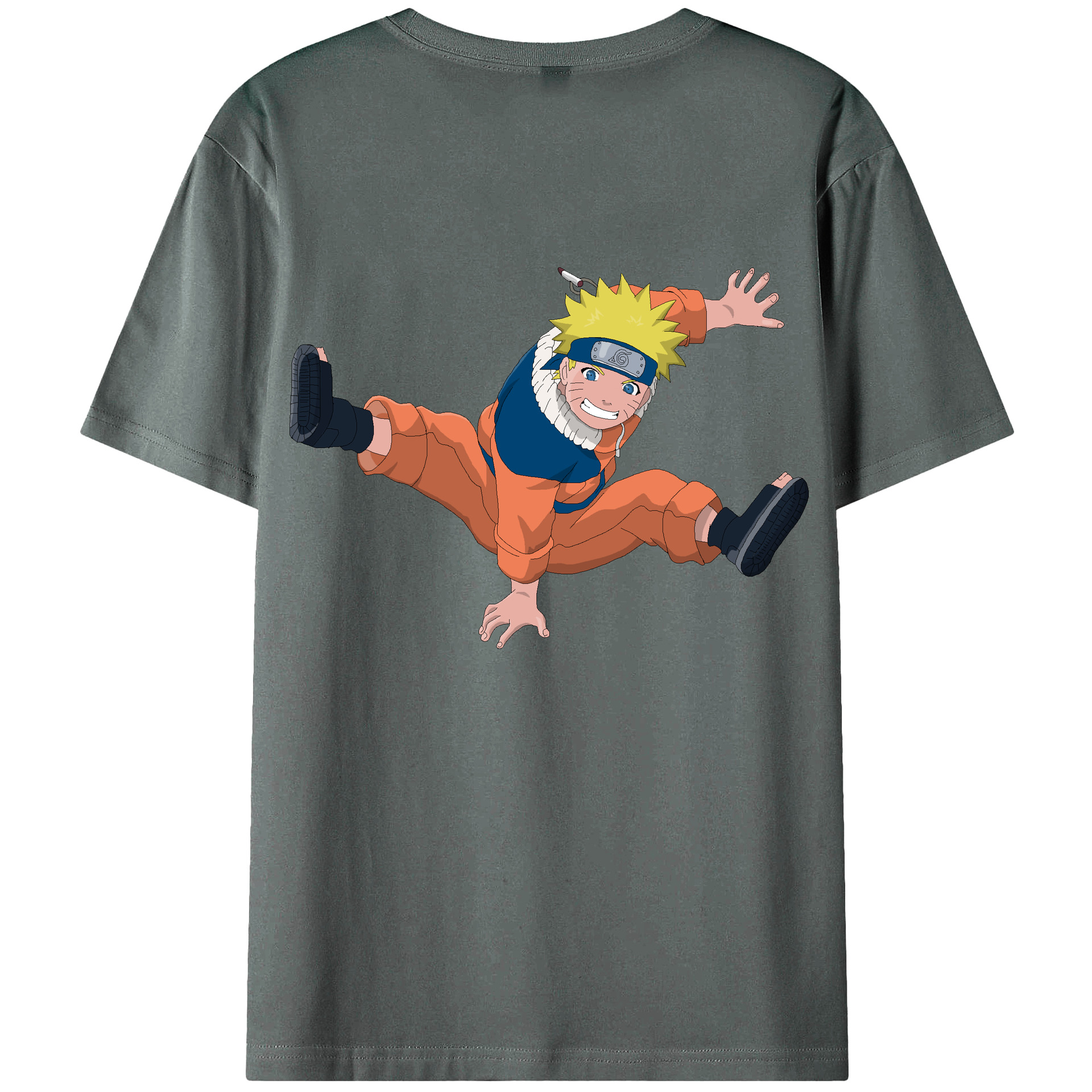 （画像用） NARUTO -ナルト- うずまき ナルト Uzumaki Naruto 綿100％ メンズ半袖Tシャツ（バックプリント） 通気性